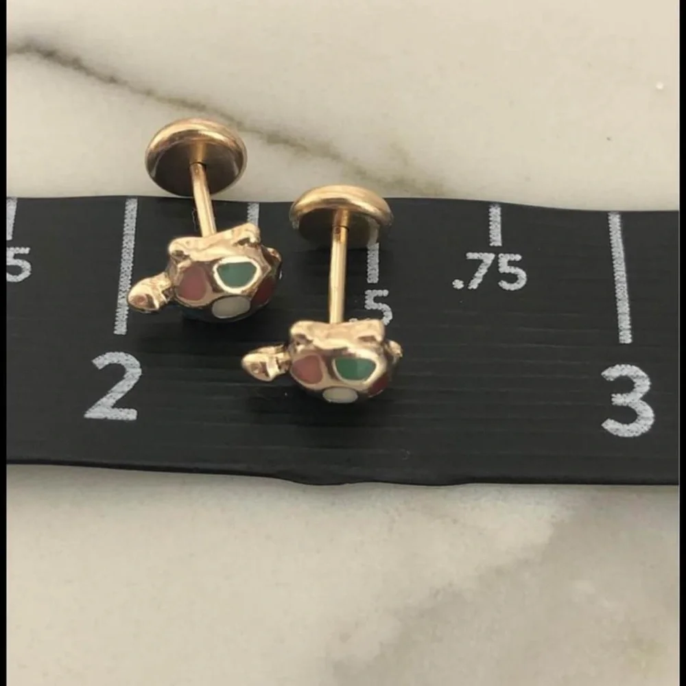 18k Gold Filled Turtle 🐢 Girls Stud Earrings